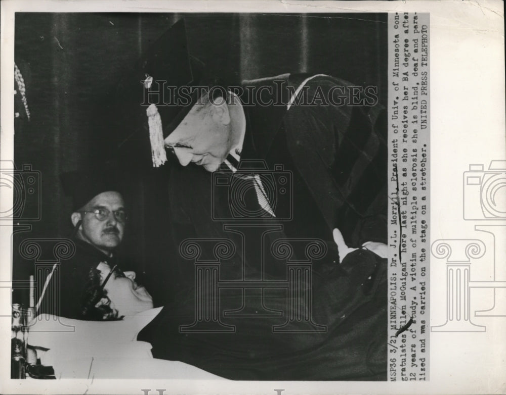 1942 Dr JL Morrill President of University of Minnesota in Minneapol - Historic Images