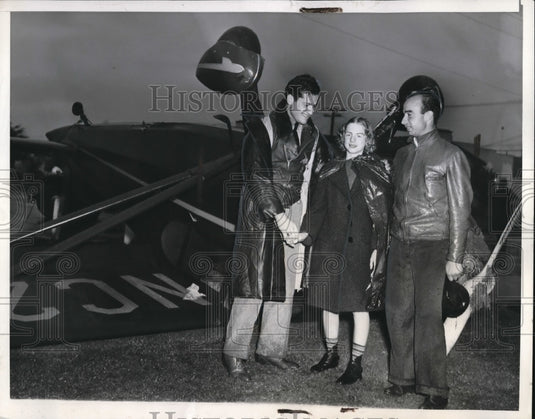 1940 LA Calif L Shapiro, J House, W Retnolds & plane from race - Historic Images