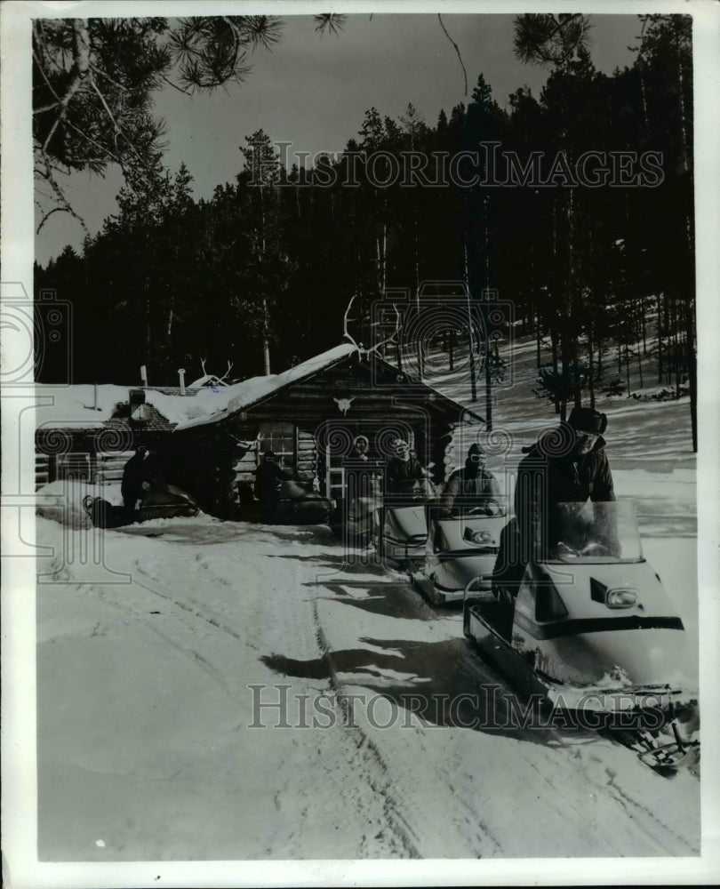 1971 Press Photo Gallatin Big Sky Snowmobile Trail, Montana-Historic Images