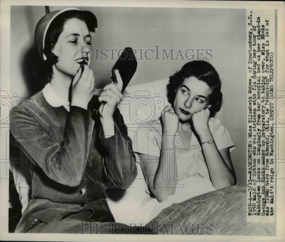 1950 Press Photo George Ann Hicks to be Maid of Cotton for Elizabeth McGee - Historic Images