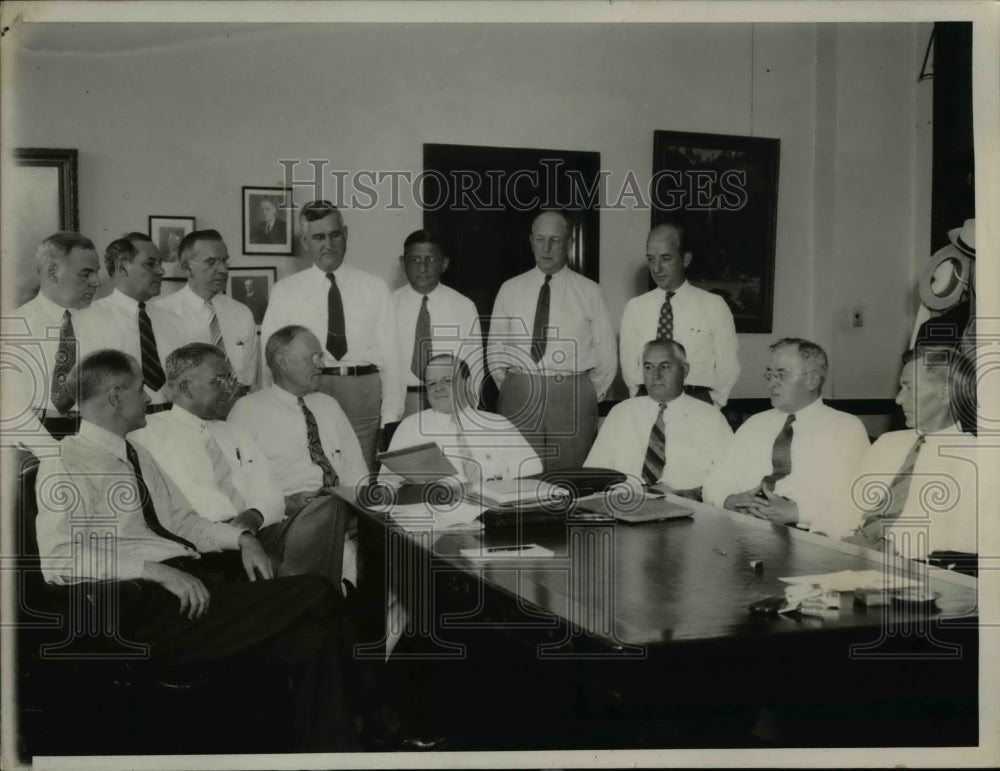 1937 Mediator Meets With Railroad Officials - Historic Images