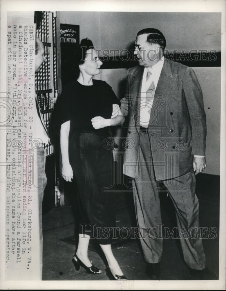 1948 Press Photo Cinncinati OhioMrs Lottie White &amp; Det George Lutz - nee14077-Historic Images