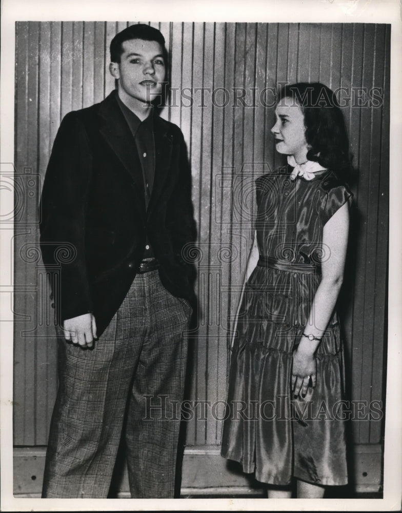 1951 Dean Stephan &amp; Jean Elsten in School Gym  - Historic Images