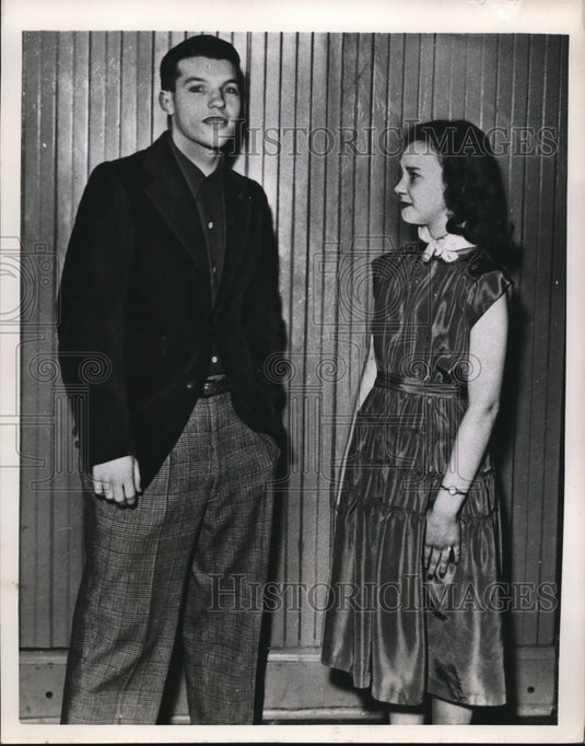 1951 Dean Stephan & Jean Elsten in School Gym  - Historic Images