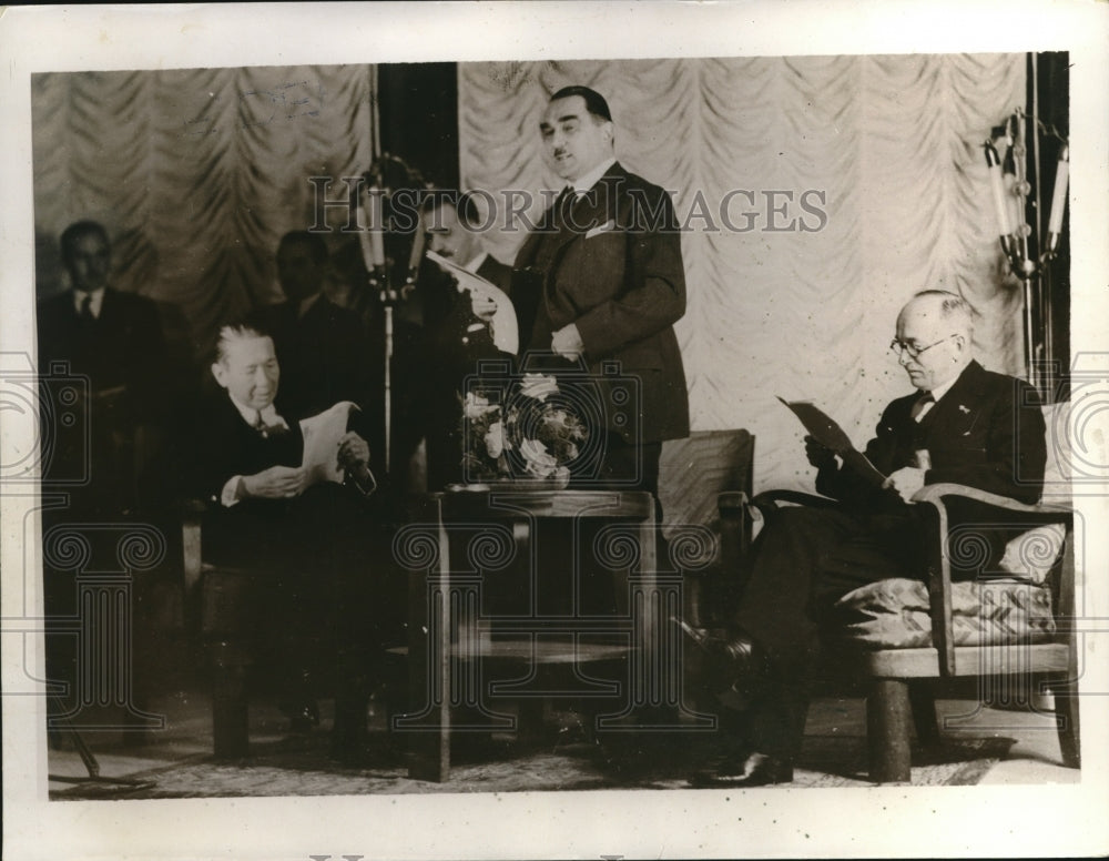 1935 Press Photo Dr, M. Stoyadinovitch, M. Litulescu, Dr. Benes - Historic Images