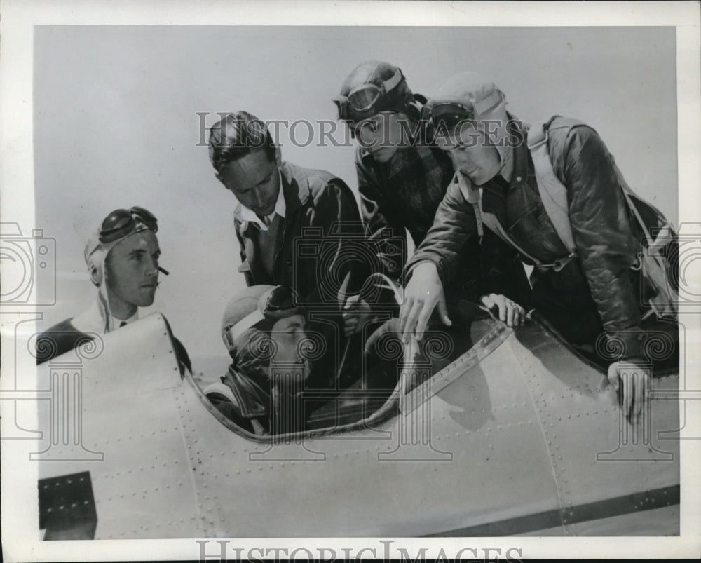 1941 Wealthy Sons in Plane Cockpit, Ryan School of Aeronautics - Historic Images