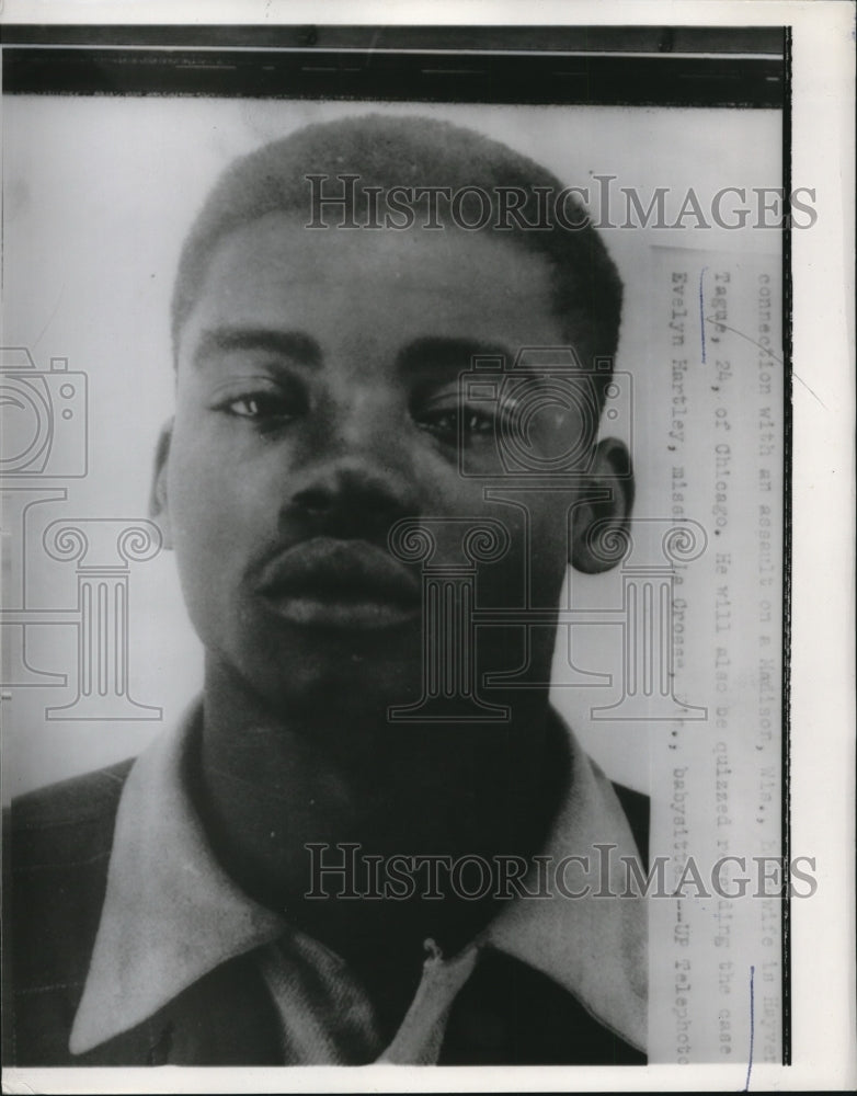 1953 Press Photo Tague, connected to several crimes - Historic Images