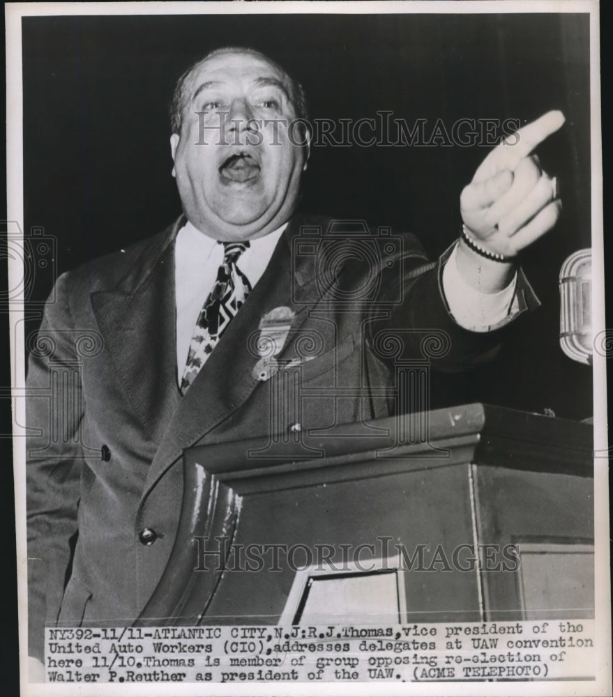 1947 Vice President of United Auto Workers, R.J.Thomas  - Historic Images