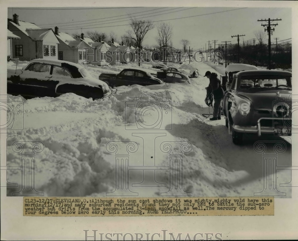 1951 Press Photo The sub zero weather in Cleveland - Historic Images