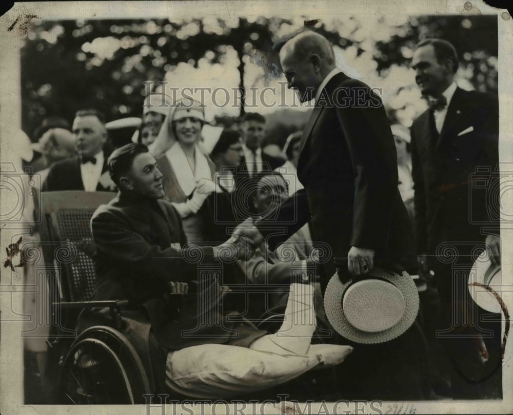 1926 Press Photo Black Jack Attends World War Vet Party Pres And Mrs Coolidge - Historic Images