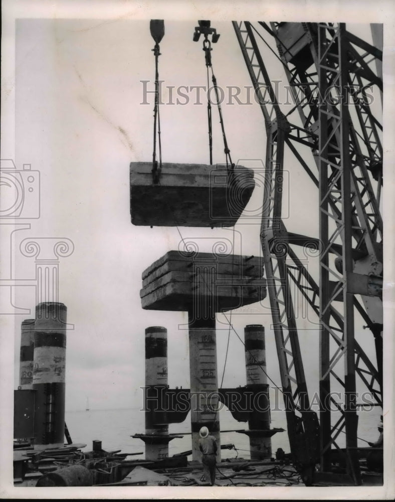 1952 of an oil drilling platform in Maracaibo, Venezuela.-Historic Images