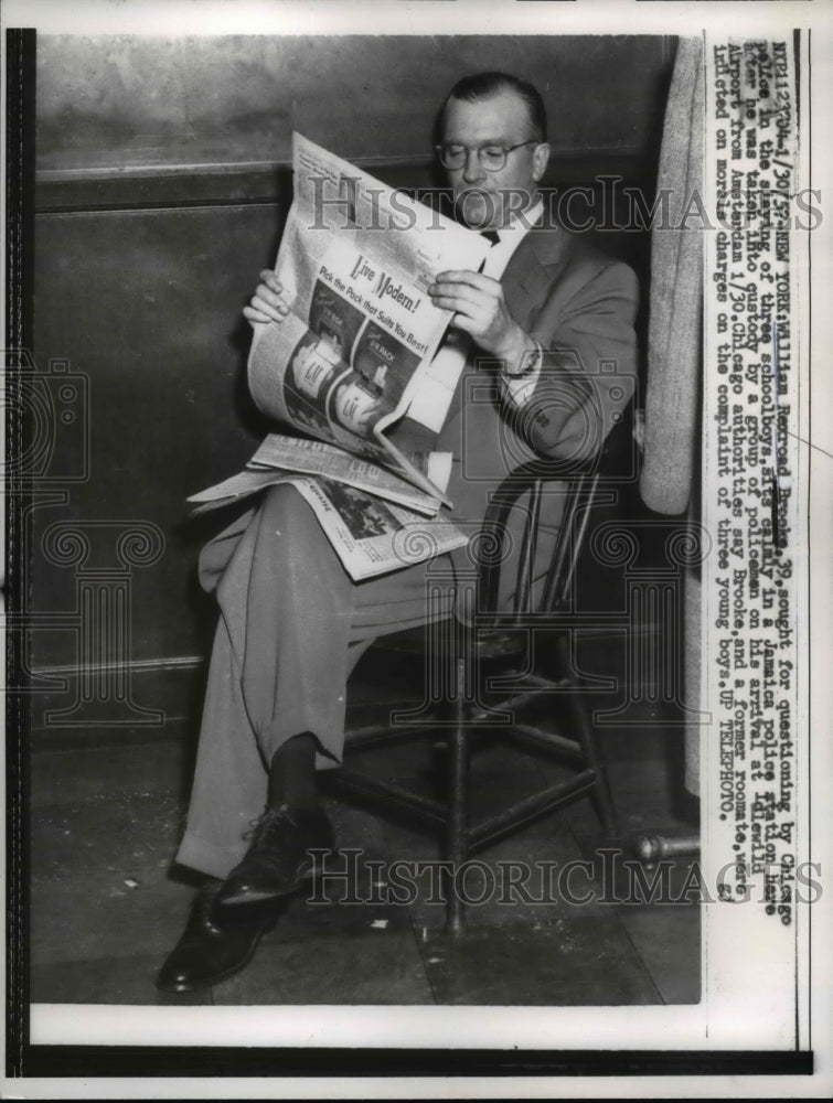1957 William Rexroad Brooke was held for questioning by the police - Historic Images