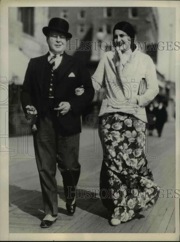 1931 Press Photo Prince Albert de Calais and Bride Renee Miklajisk - nee37044-Historic Images