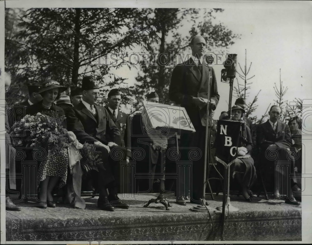 1934 Press Photo James Roosevelt Dedicates Rainbow Hospital South Euclid-Historic Images