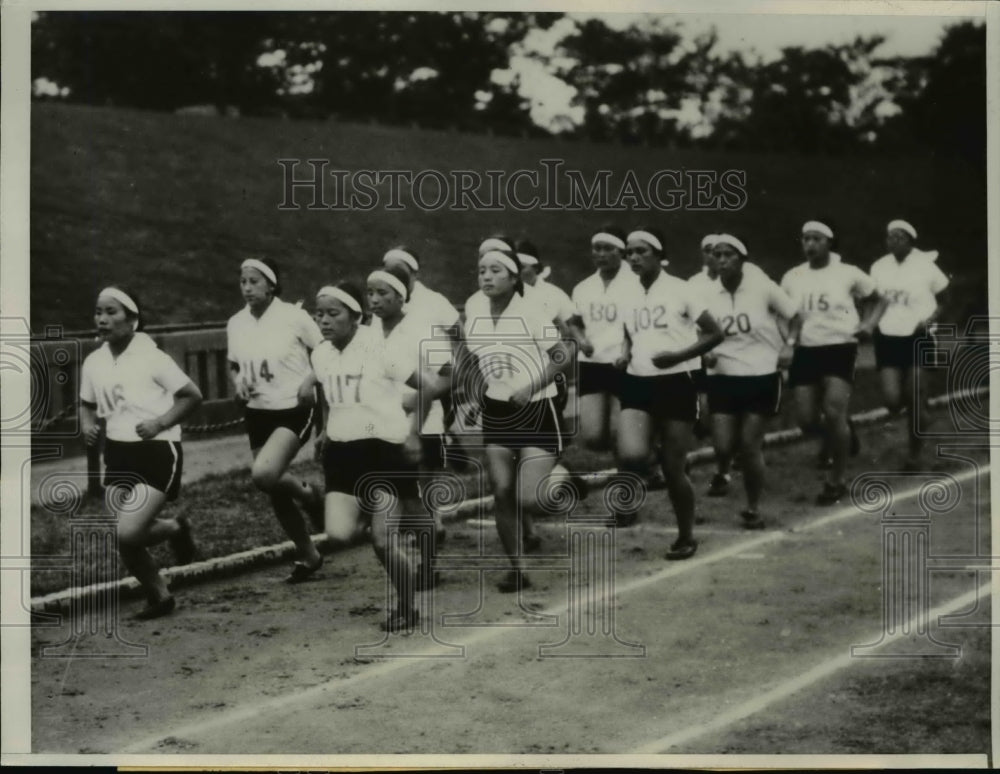 1932 Press Photo Japans Womens Track Team At Los Angeles Olympiads. - Historic Images