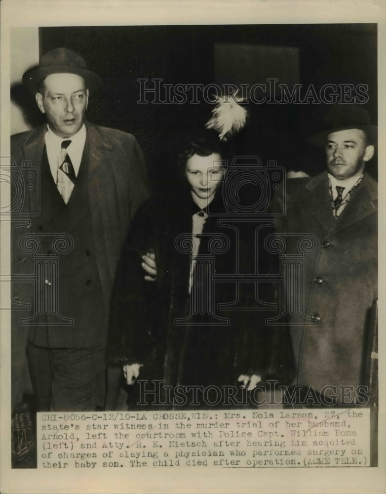 1949 Press Photo Arnold Larson Acquitted of Murder charges Against A Surgeon - Historic Images