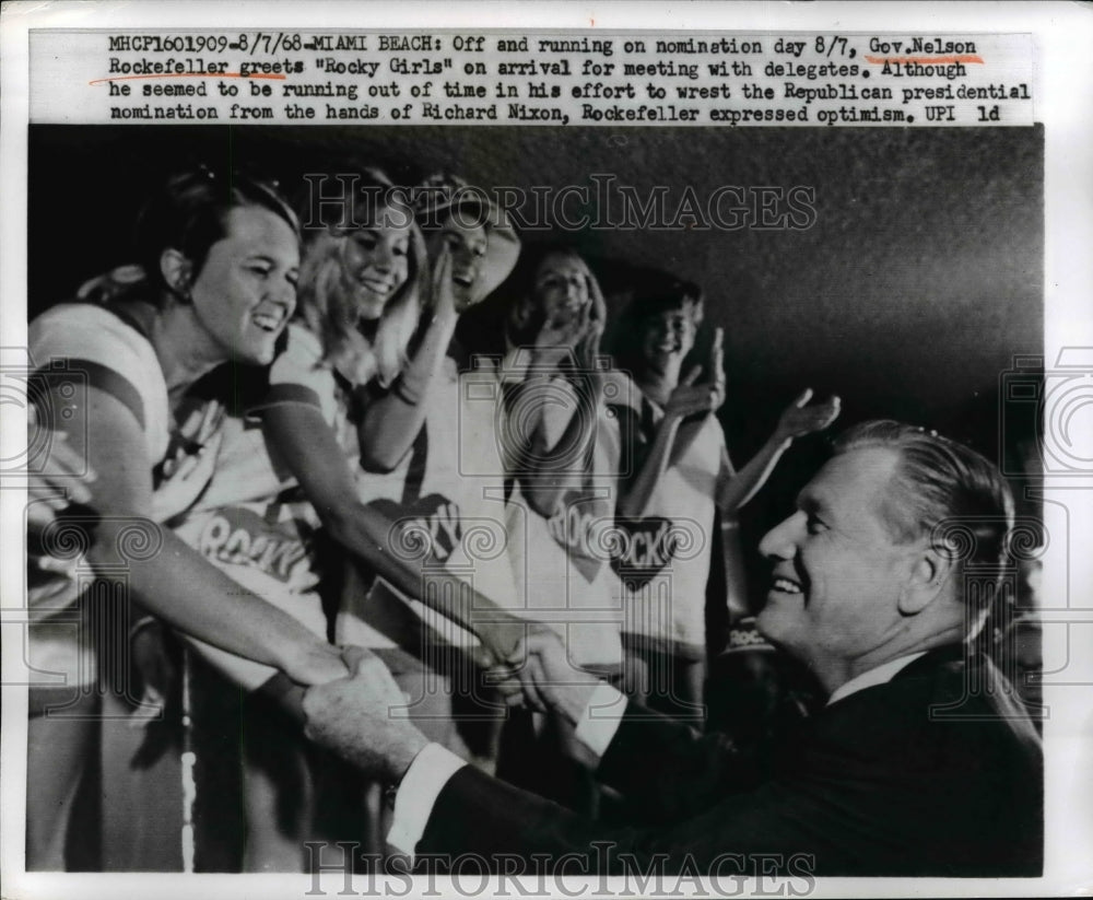 1968 New York Governor Nelson A. Rockefeller Greets Supporters - Historic Images