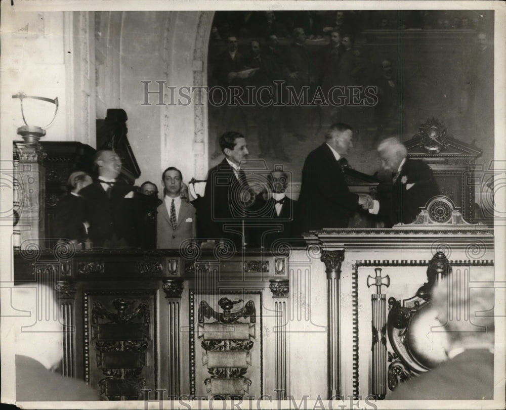 1929 Press Photo Pres. Herbert Hoover with Antonio Azeredo VP Brazil-Historic Images