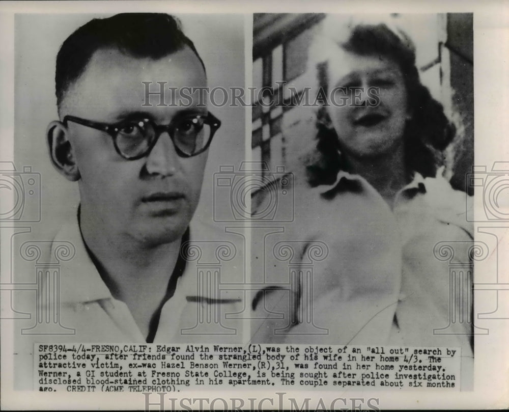 1951 Edgard Werner killed his wife Ex - Historic Images