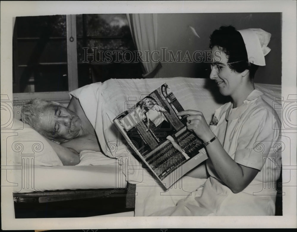 1938 Joe Gradillos , Nurse Velva Nortton after accident - Historic Images