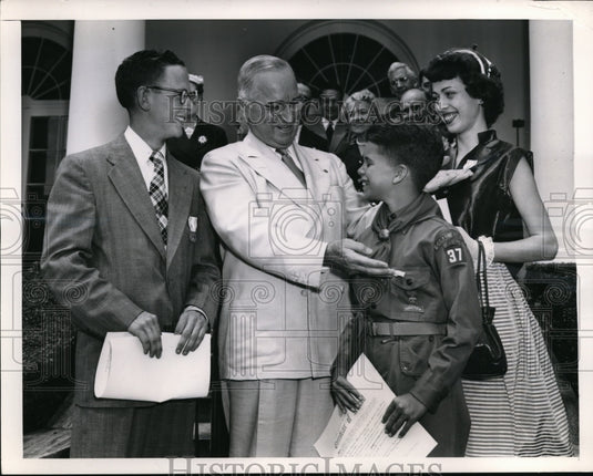 1952 Press Photo Washington DC Stuart William, President Harry Truman-Historic Images