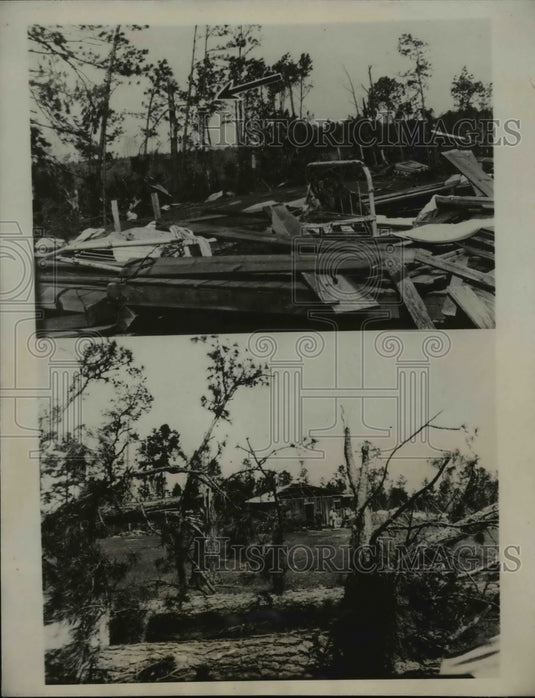 1933 Press Photo Above photos show some of damage done in Texas by Tornado-Historic Images