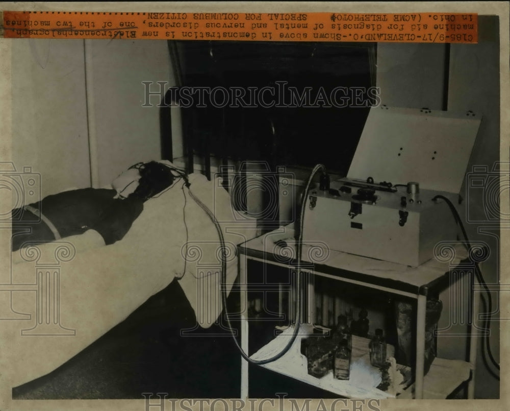 1946 Electroencephalograph Diagnosis Machine, Cleveland Ohio - Historic Images