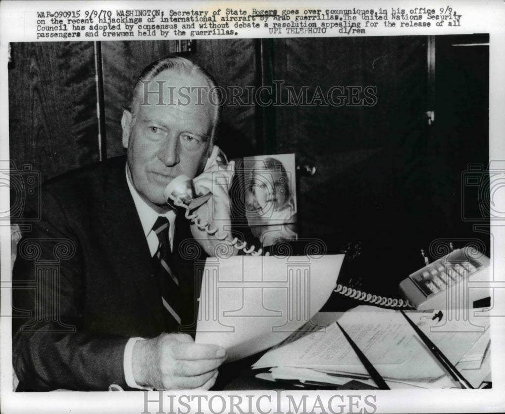 1970 Washington Secy of State William Rogers in his office - Historic Images