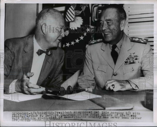 1955 Washington DC President Eisenhower & Adm Arthur Radford-Historic Images