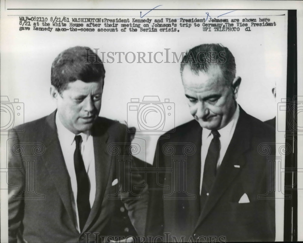 1961 President John Kennedy &amp; Vice President Lyndon Johnson-Historic Images