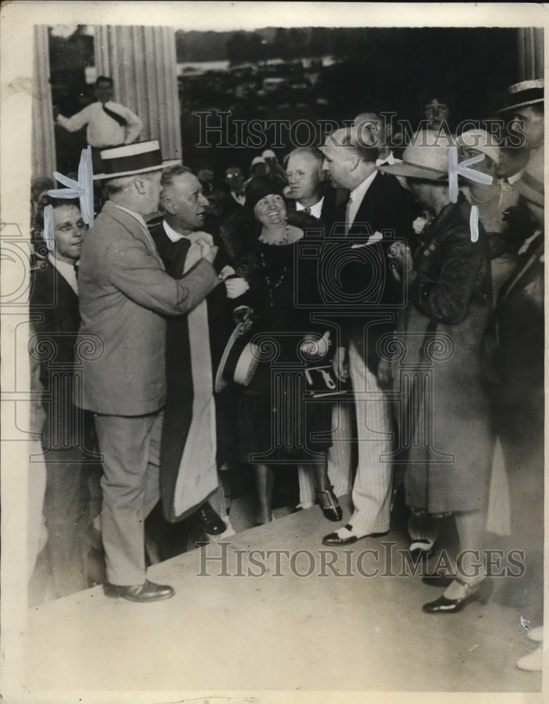 1928 Press Photo Governor of New York &amp; Mrs Alfred Smith Attending Governors Day-Historic Images