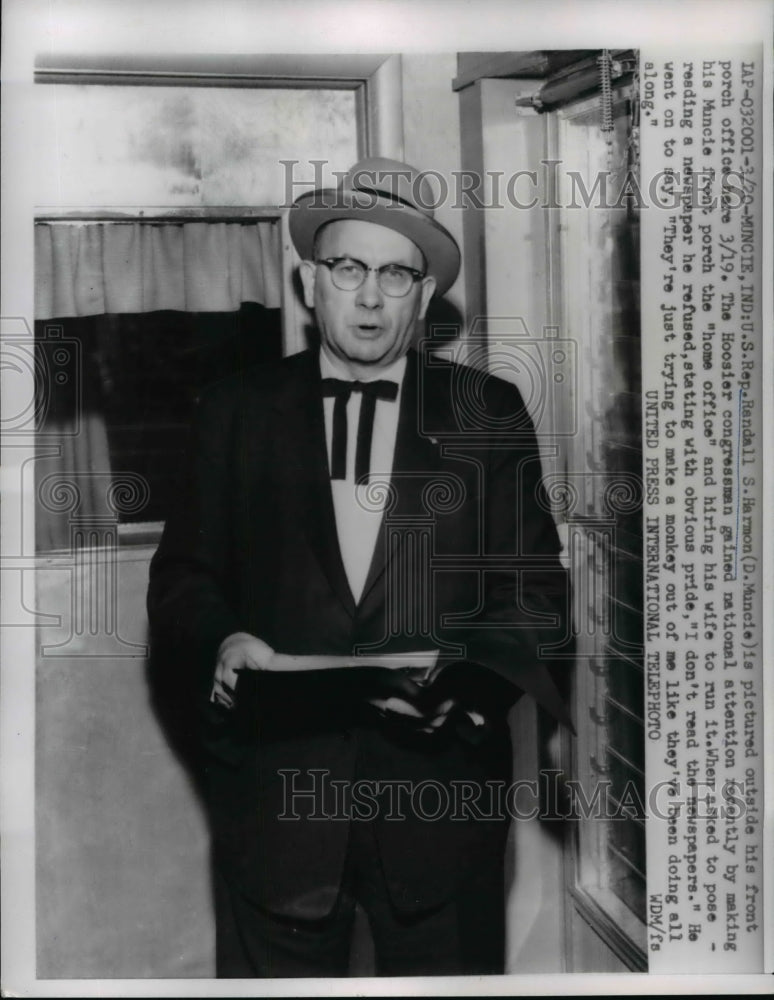 1959 US Rep Randall S Harmon Democrat of Muncie Ind at his office - Historic Images
