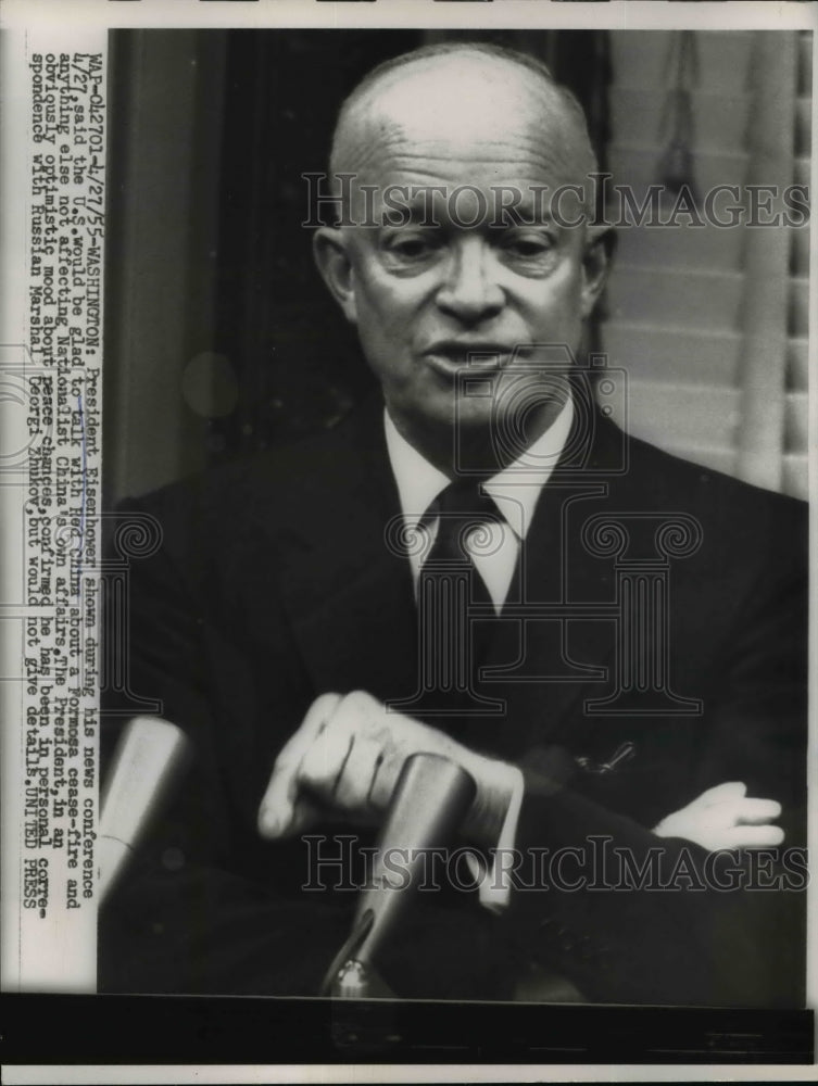 1955 President Eisenhower speaks in DC on talks with China - Historic Images