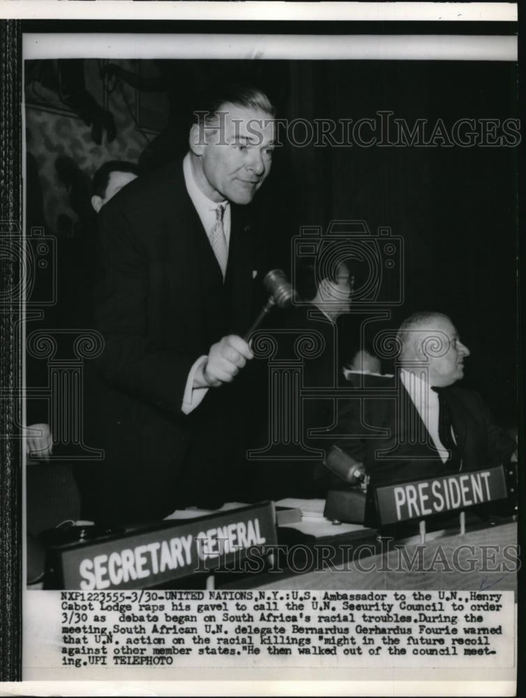 1960 US Ambassador Henry Cabot Lodge at the United Nations in NYSout - Historic Images