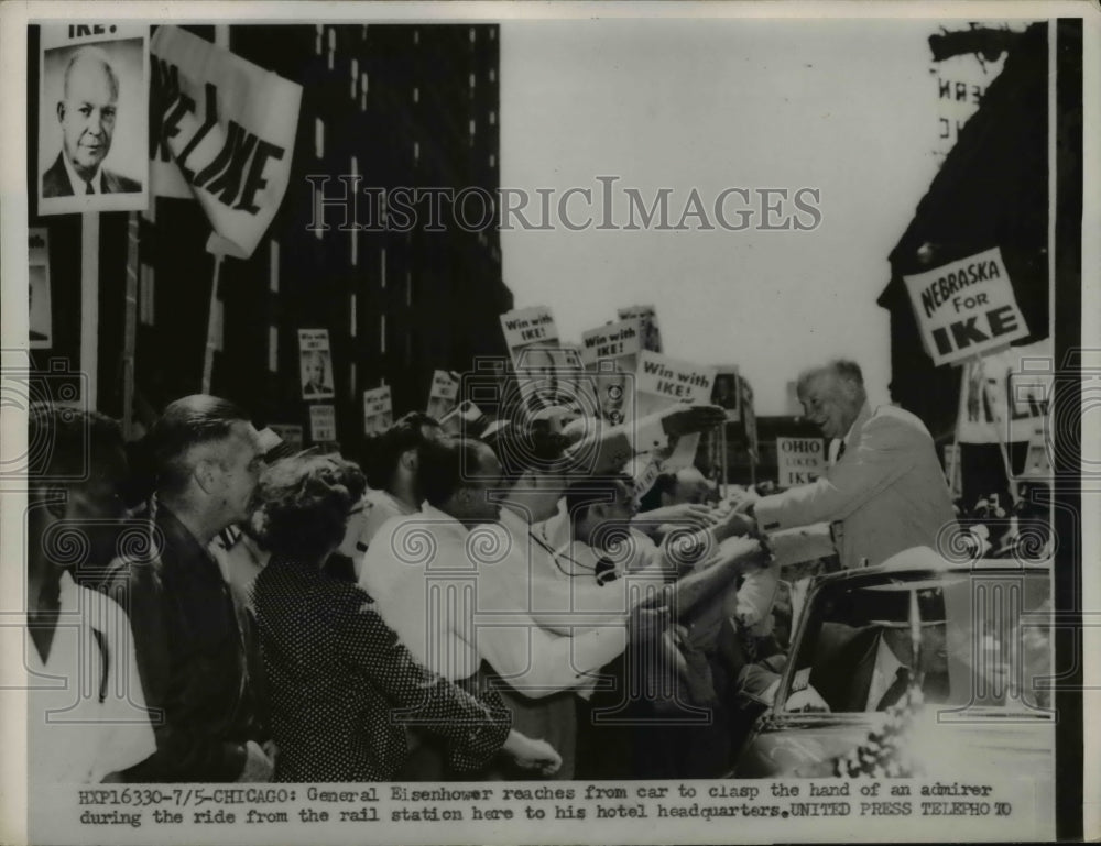 1959 Press Photo Gen. Dwight Eisenhower during his campaign parade. - nee84088 - Historic Images