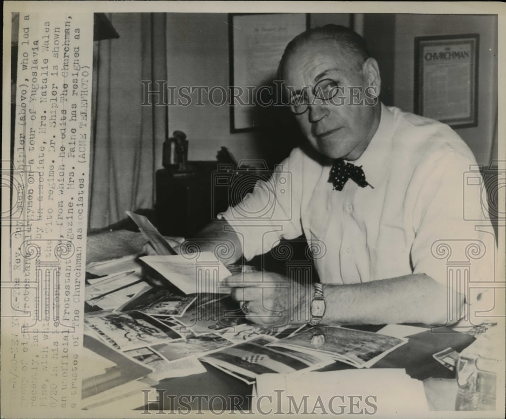 1947 Press Photo The Rev Guy Griery Shipler lead a group in Yogoslavia-Historic Images