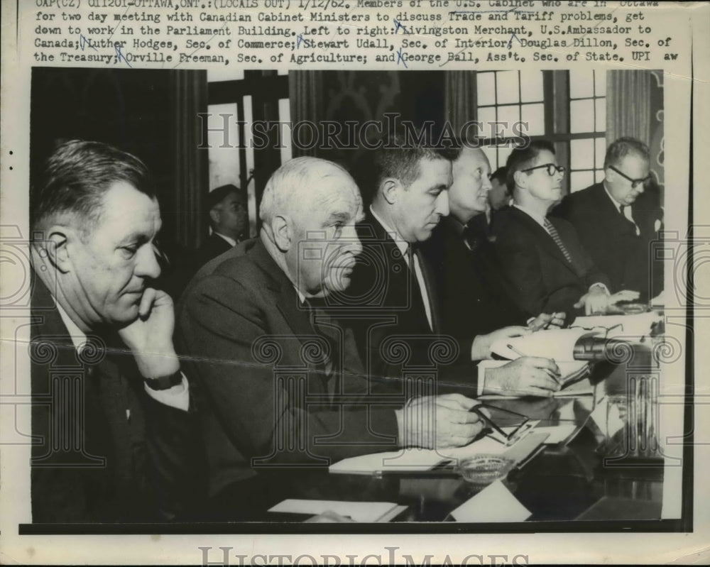 1962 Members of the U.S Cabinet in Ottawa fro two day meeting. - Historic Images