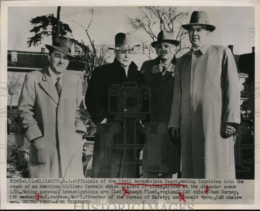 1952 Press Photo Civil Aeronautics Board,Joe Fluet, Chan Curney, Don Nyrop-Historic Images