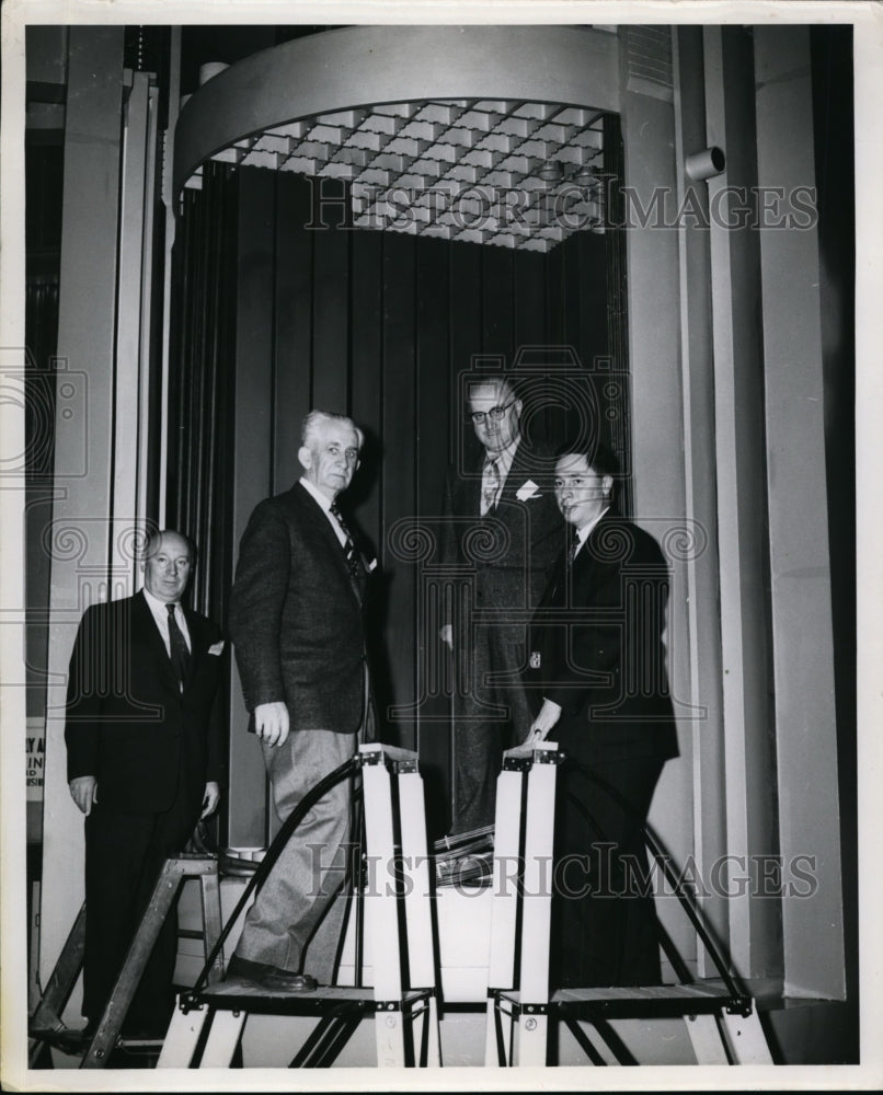 Undated Press Photo AEC&#39;s Bettis Plant outside Pittsburgh Pa with Cong Melvin Price - Historic Images