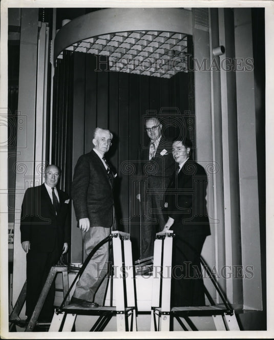 Undated Press Photo AEC's Bettis Plant outside Pittsburgh Pa with Cong Melvin Price - Historic Images