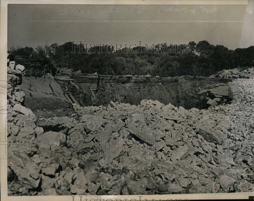 1937 Press Photo Wynadotte County Lake Dam Near Kansas City After Collapse - Historic Images