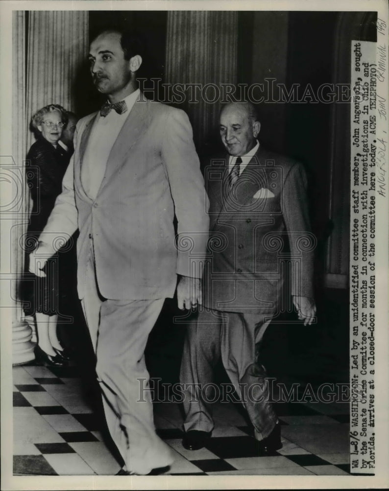 1951 Press Photo John Angersola sought by the Senate Crime Committee - Historic Images