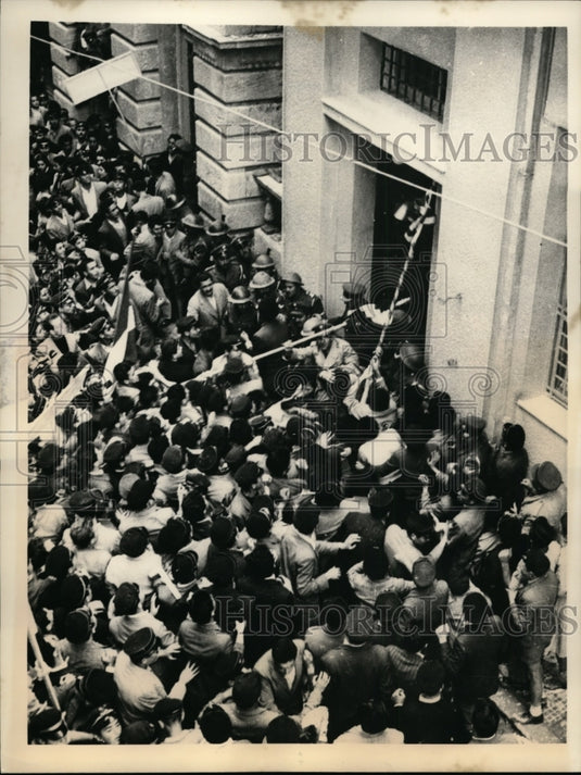 1956 Greek students demonstrate against British Consulate in Athens-Historic Images