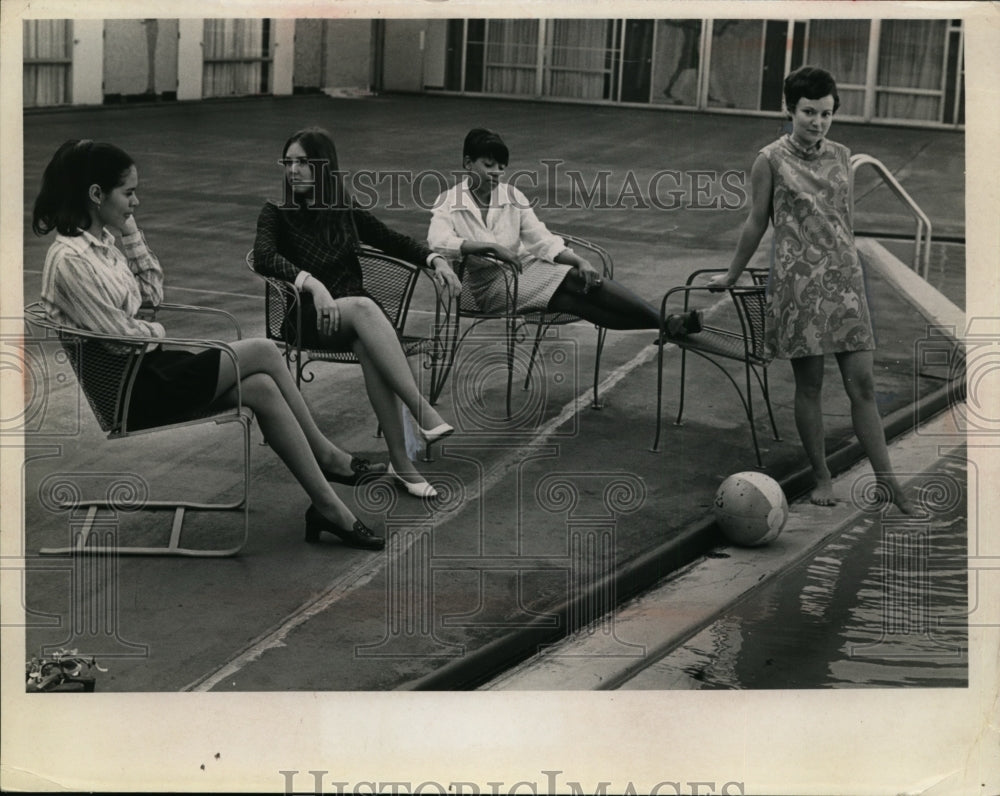 Women Sit by the Pool At YMCA-Historic Images