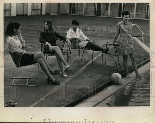 Women Sit by the Pool At YMCA-Historic Images