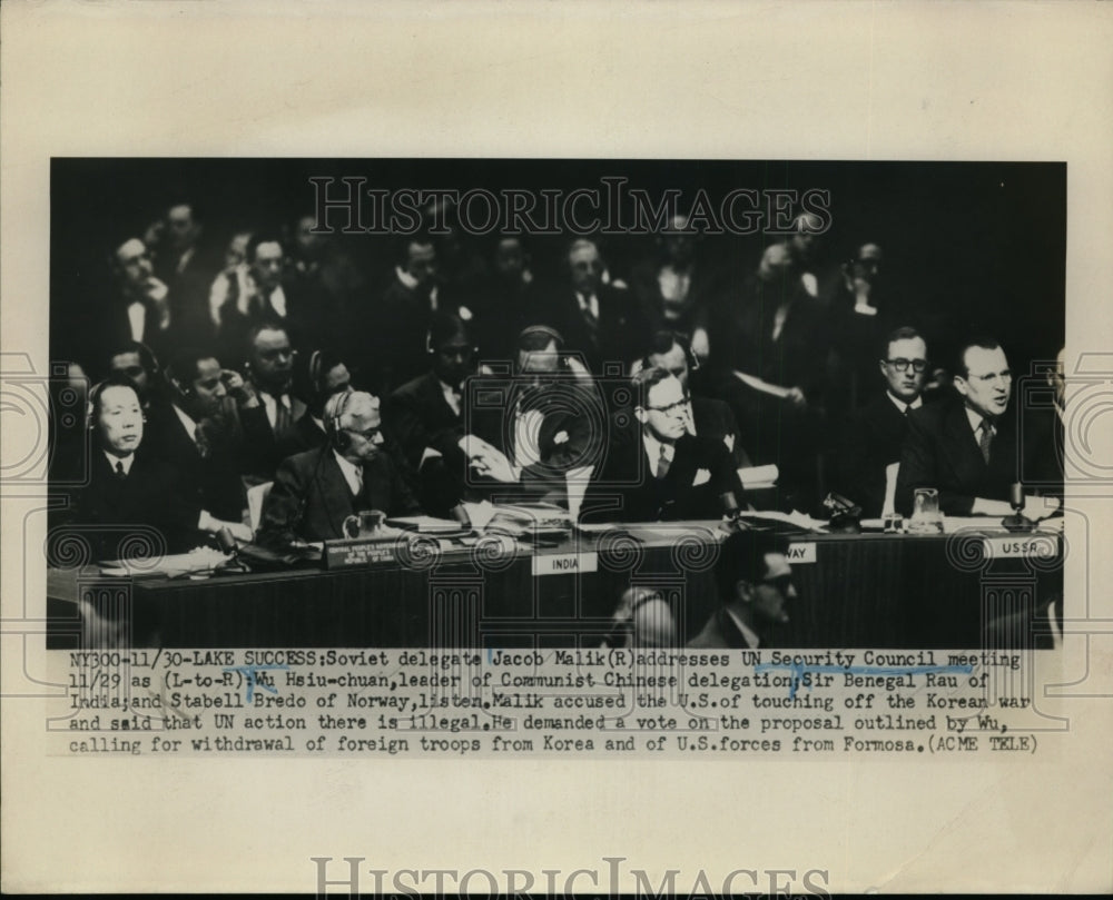 1950 Soviet delegate Jacob Makil addresses UN Security Council-Historic Images