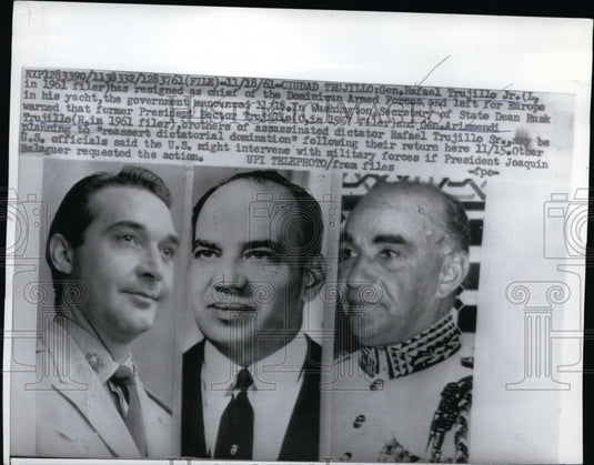 1961 Gen Rafael Trujillo Jr resigns as chief of armed forces-Historic Images