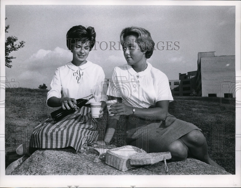 1962 Carolyn Johnson & Diane Cosrello Junior Volunteers-Historic Images