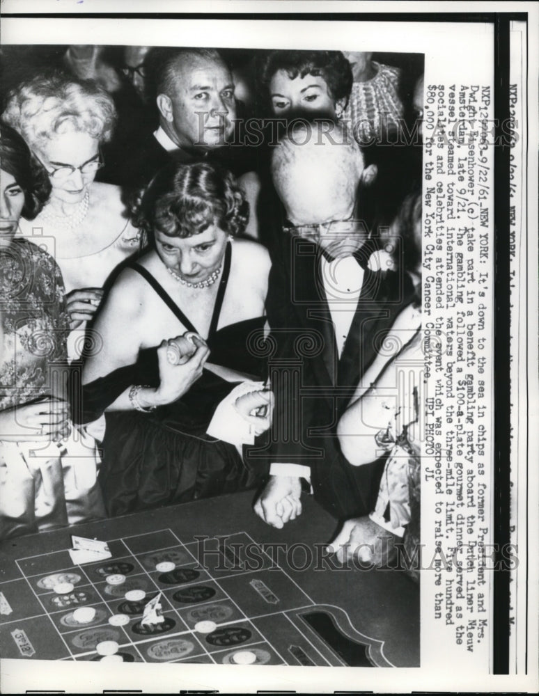 1961 Mr. And Mrs. Eisenhower At A Benefit Gambling Party-Historic Images