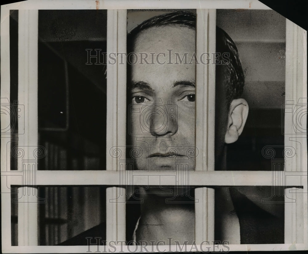 1938 Press Photo Beno De Elbe Behind Bars After Attempted Bank Robbery - Historic Images